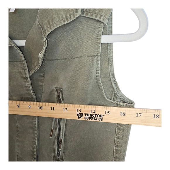 Willow & Clay Anthropologie Sz XS Y2K Womens Army Green Military Vest Jacket - Picture 9 of 10
